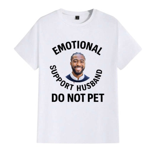 emotional support husband do not pet men's personalised t-shirt image 0