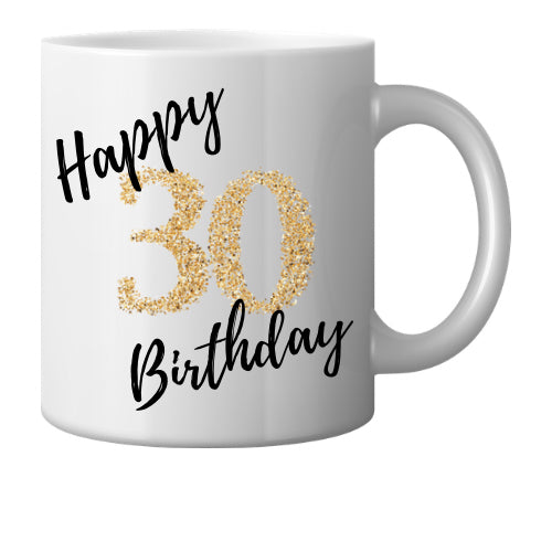 Happy age birthday ceramic mug (gold) image 3