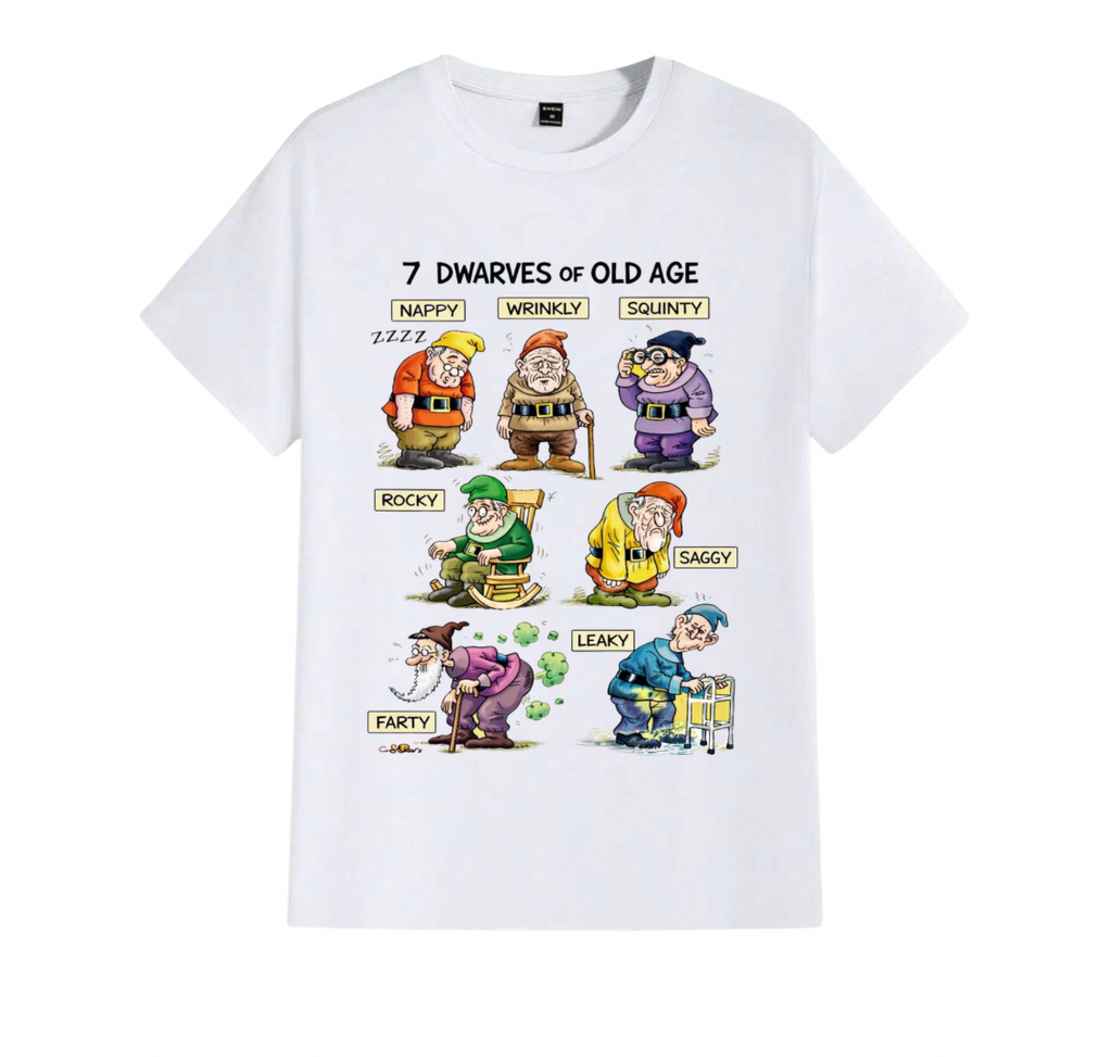 7 dwarfs of old age men’s t-shirt