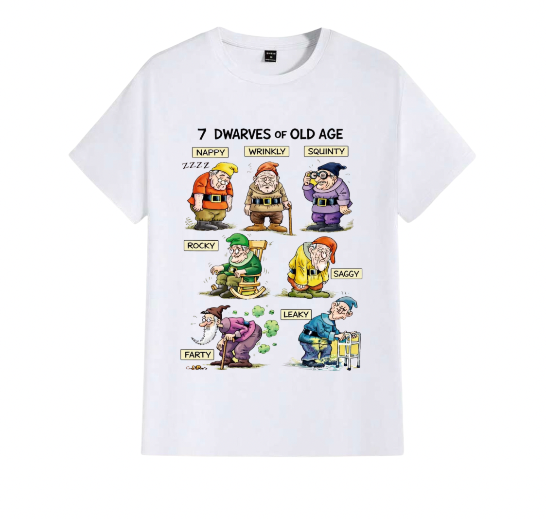 7 dwarfs of old age men’s t-shirt