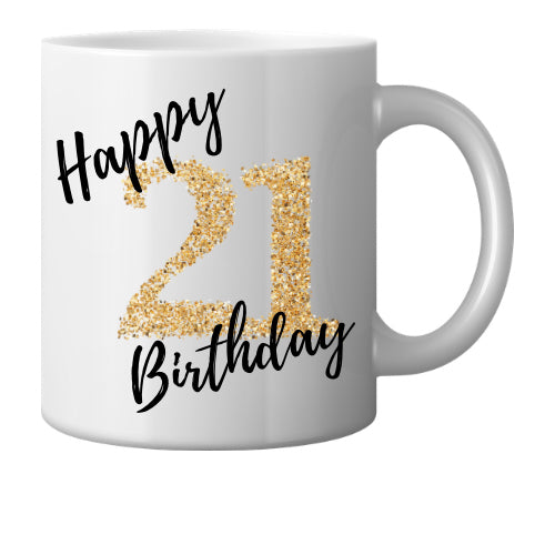 Happy age birthday ceramic mug (gold) image 2