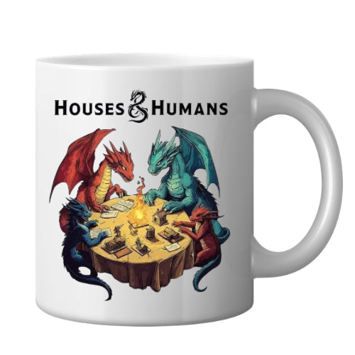 Ceramic mug - houses and humans image 0