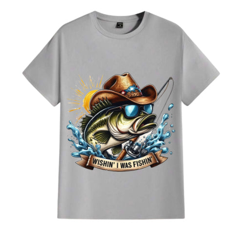 Wishin I was fishin men’s t-shirts  image 1