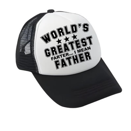 Baseball Cap with CoolAir Back - worlds greatest farter i mean father image 1