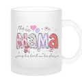 frosted glass mug - this mama wears her heart on her sleeve image 0