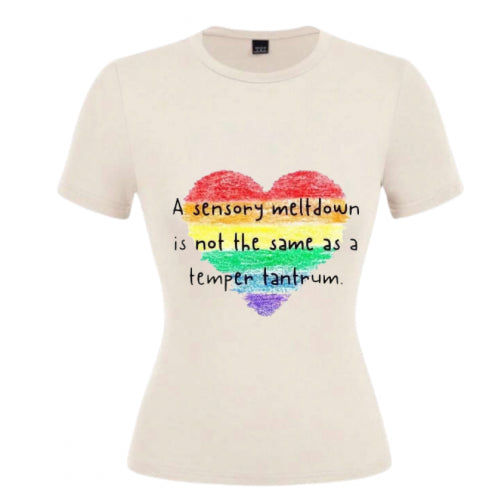 a sensory meltdown is not the same as a temper tantrum ladies t-shirt round neck image 0