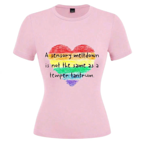 a sensory meltdown is not the same as a temper tantrum ladies t-shirt round neck image 1