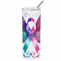 butterfly cancer 20oz stainless steel tumbler image 0
