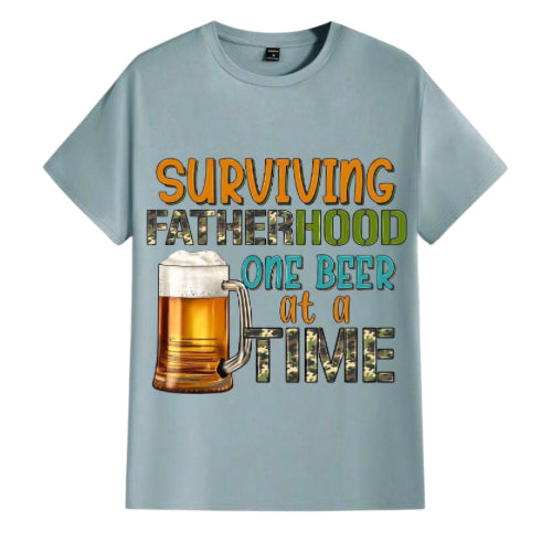 Surviving fatherhood one beer at a time men’s t-shirts image 2