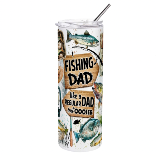 Fishing dad stainless steel tumbler