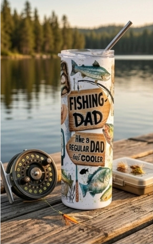 Fishing dad stainless steel tumbler