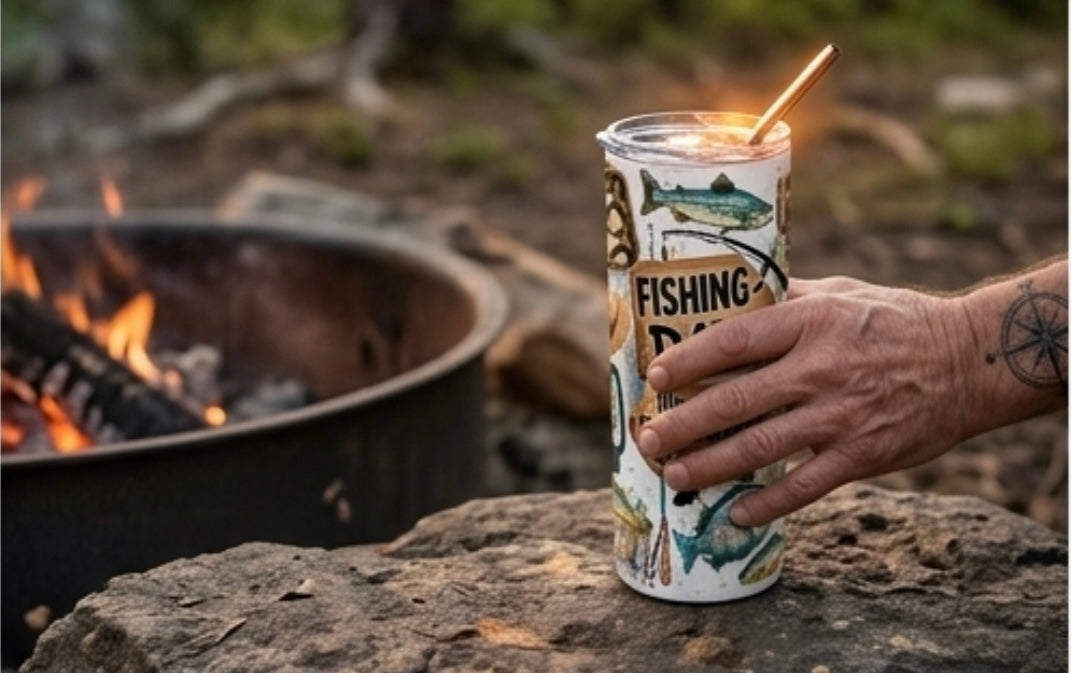 Fishing dad stainless steel tumbler