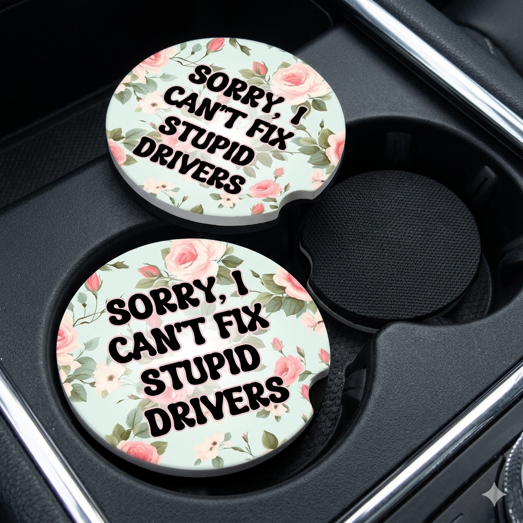 Car coasters - sorry can’t fix stupid drivers