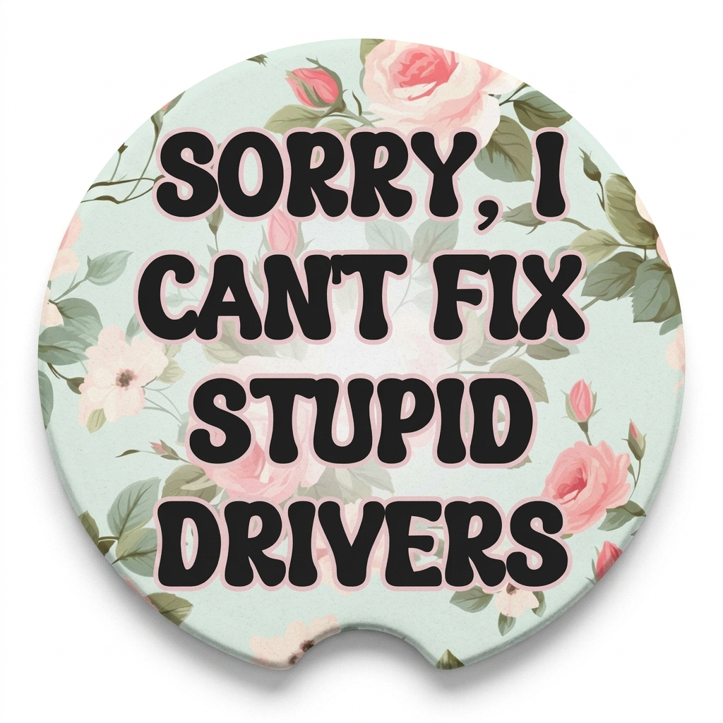 Car coasters - sorry can’t fix stupid drivers