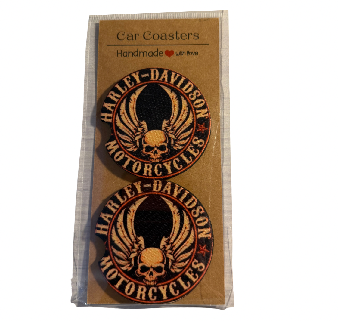 Harley Davidson auto cycles car coasters