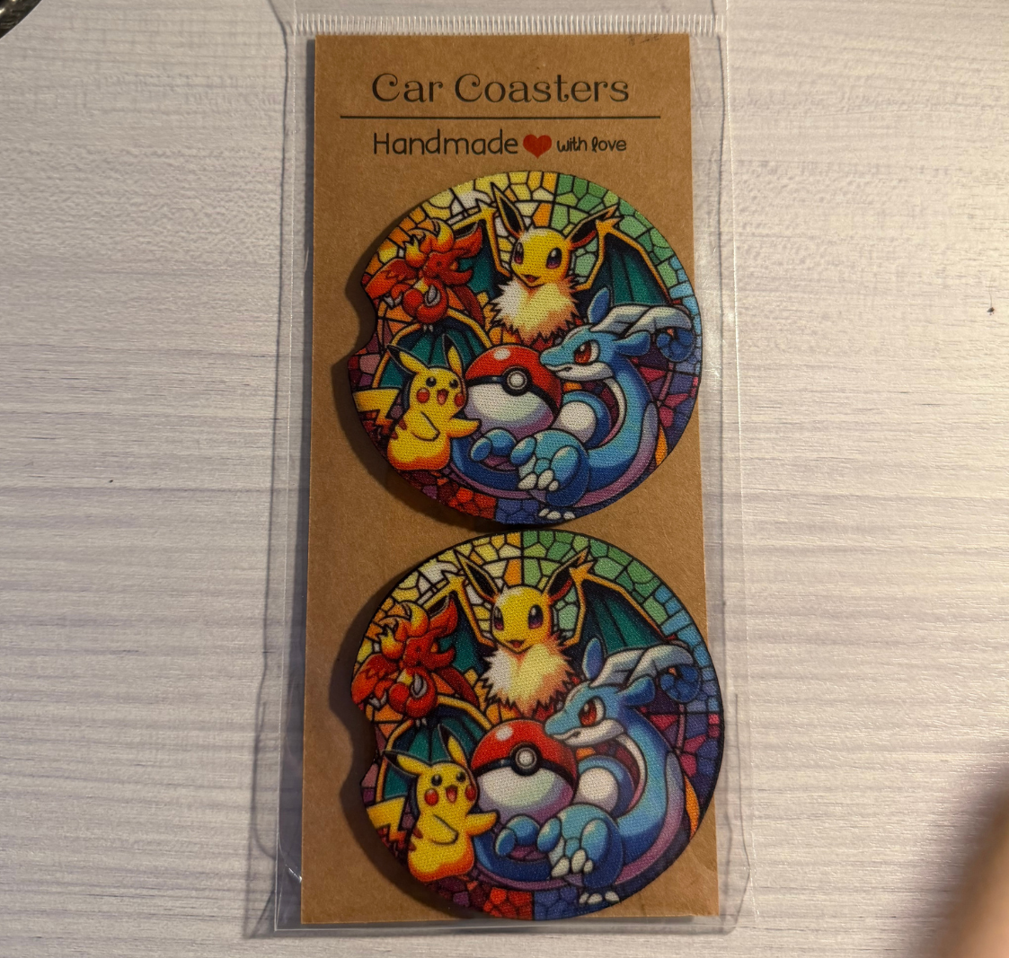 Pokémon car coasters
