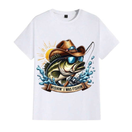 Wishin I was fishin men’s t-shirts  image 0