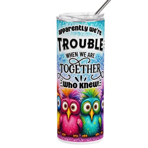 Apparently we're trouble when we are together who knew stainless steel tumbler image 0