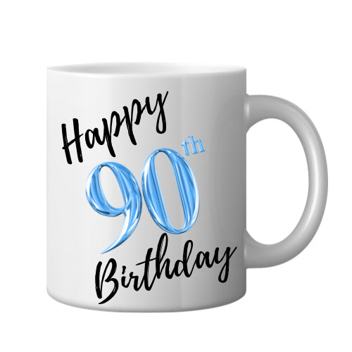 Happy age Birthday ceramic mugs (blue) image 6
