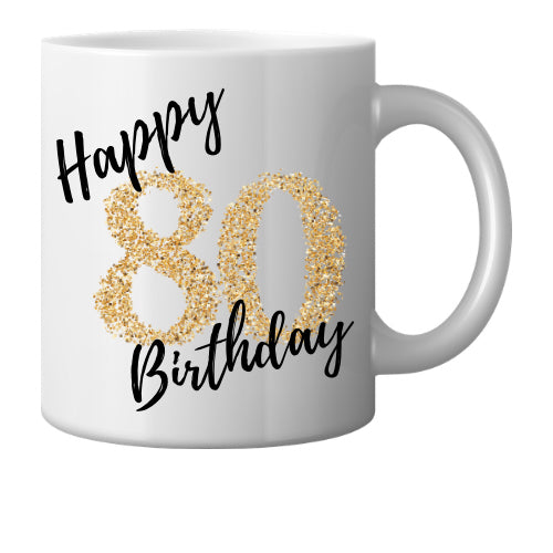 Happy age birthday ceramic mug (gold) image 8