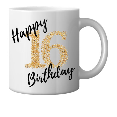 Happy age birthday ceramic mug (gold) image 0