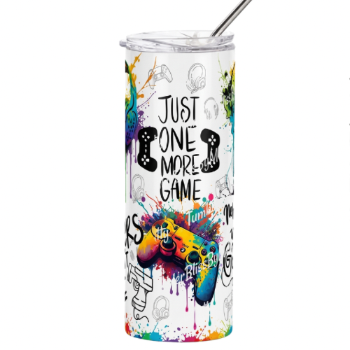 Just one more game 20oz stainless steel tumbler image 0