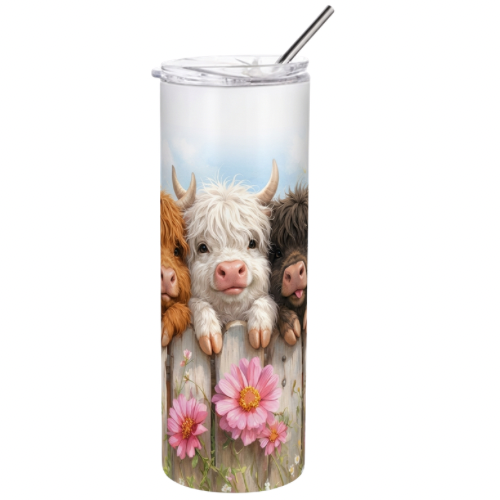 baby highland cow 20oz stainless steel tumbler image 0