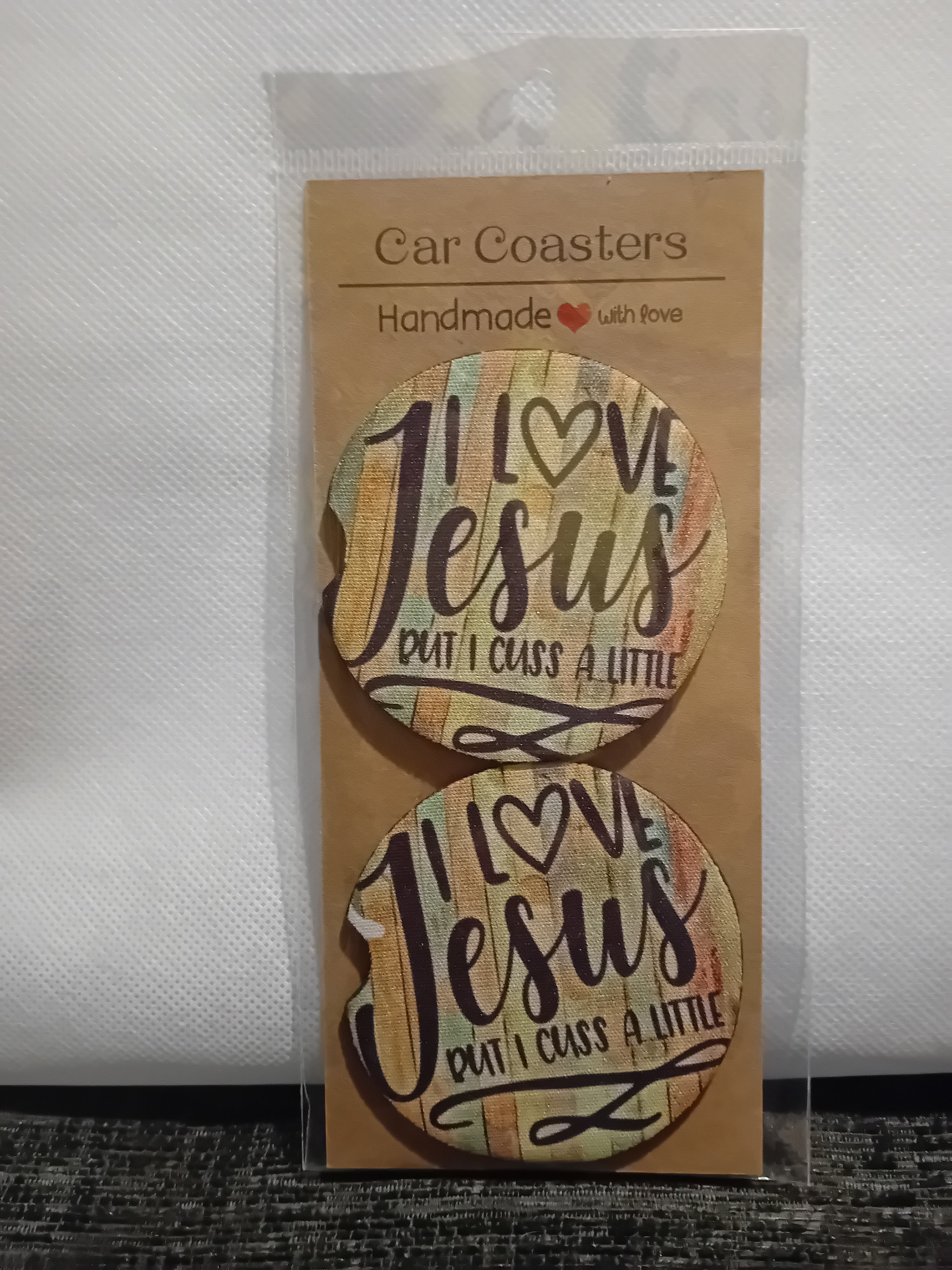 Car coasters  - I love Jesus  image 0